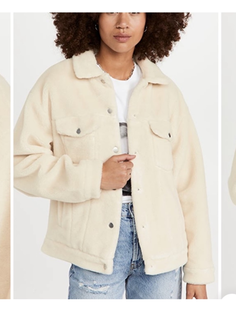 Anine Bing Rory Jacket, S Sherpa ivory shacket